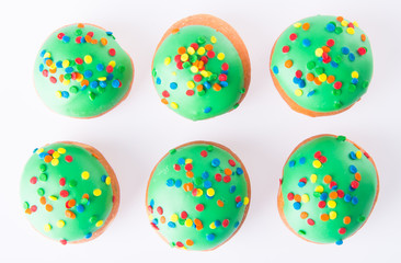 Sweet mini donut on background