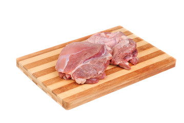 Raw meat isolated on white background