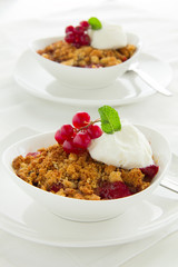 Strawberry crumble.