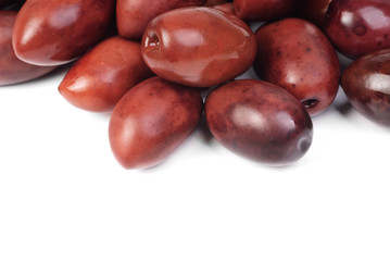 Kalamata olives isolated on white background