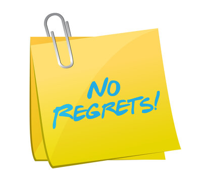 no regrets post message illustration design