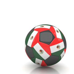 Mexico soccer ball isolated white background