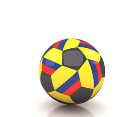 Colombia soccer ball isolated white background