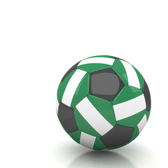 Nigeria soccer ball isolated white background