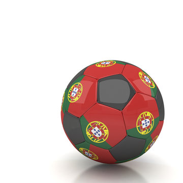 Portugal soccer ball isolated white background