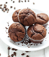 Fototapeta na wymiar Chocolate muffins