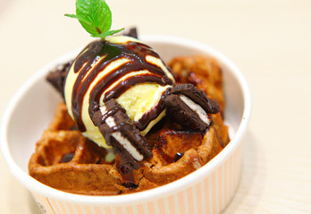 Ice cream waffle