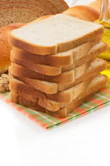 fresh bread on white