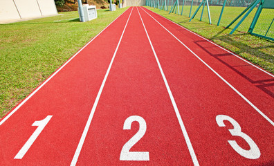 Race track in red