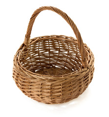 wicker basket on white