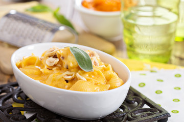 Macaroni and cheese with butternut squash