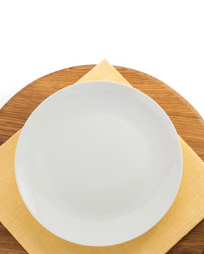 plate at cutting board
