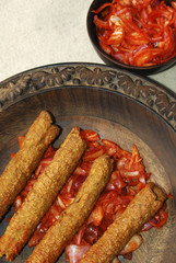Kebabs is a cubes of meat marinated and cooked on a skewer