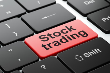 Fototapeta premium Business concept: Stock Trading on computer keyboard background