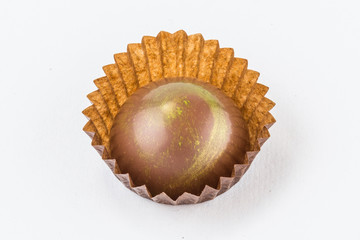 Chocolate candies isolated on white background