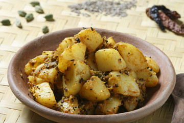 Aloo Saag - a curry made from spinach and potatoes