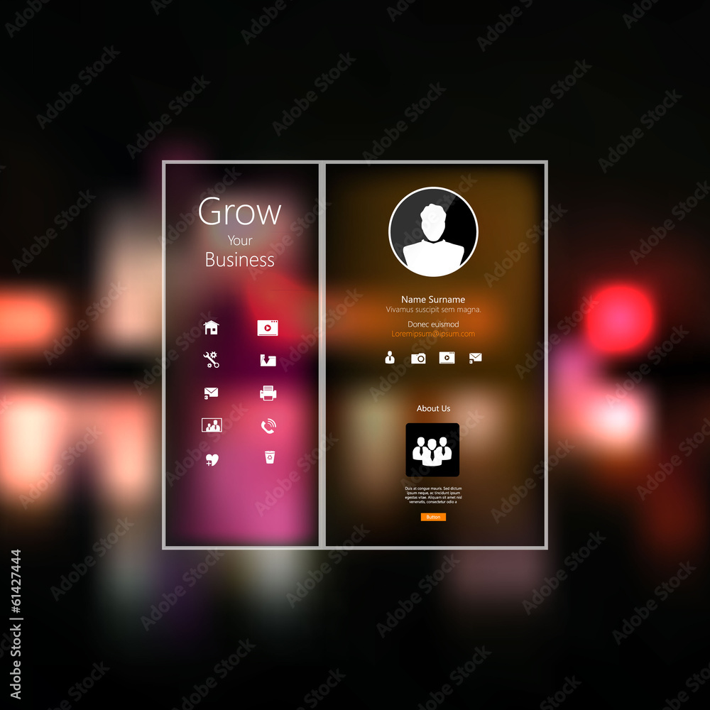 Poster website or interface template design