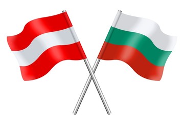 Österreichische und bulgarische Fahnen