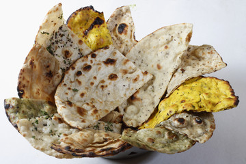 Naan Platter- Indian flat breads.