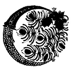 decorative silhouette of pine needles