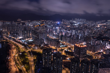 Obraz premium Hongkong Night cityscape,landscape