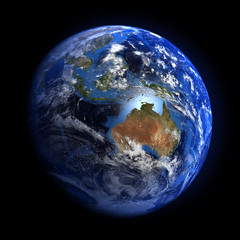 The Earth from space showing Australia and Indonesia.