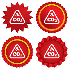 CO2 carbon dioxide formula sign icon. Chemistry