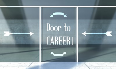 Door to career sign on front door
