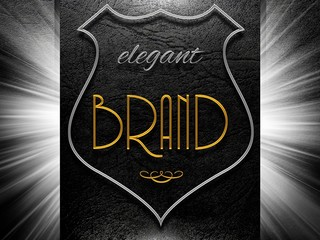 Elegant Brand sign on black leather