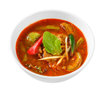 Spicy red curry with pork