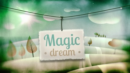 Magic dream, vintage children illustration