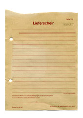 abgerissener Lieferschein alt