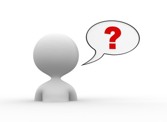 Question mark in thought bubble