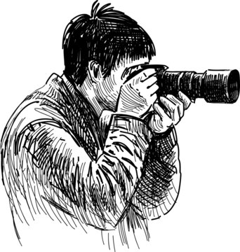Cameraman Sketch Stock Vector Illustration and Royalty Free Cameraman Sketch  Clipart