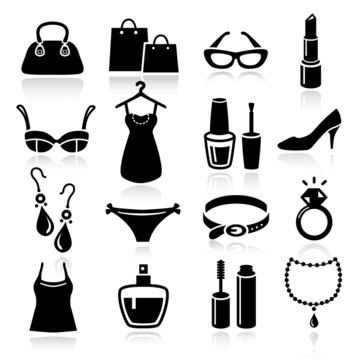 Ladies Shopping Icons