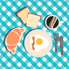 breakfast, flat design