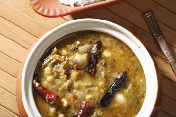 Akukura is a famous vegetarian dish made from green leaves 