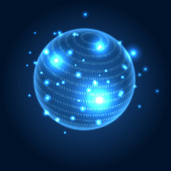 Digital globe illustration with space for your business message