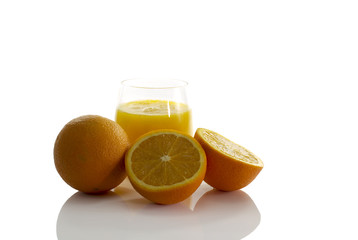 glass with fresh orange juice