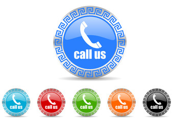 call us icon vector set