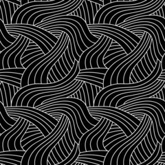 Tangled black seamless pattern.
