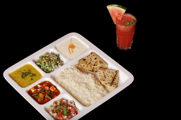 Indian vegetarian thali.