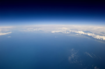 Fototapeta na wymiar Wysoka widoku wysokość Ziemi w przestrzeni.