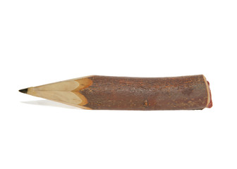 Unique sharp wooden Pencil isolated on white