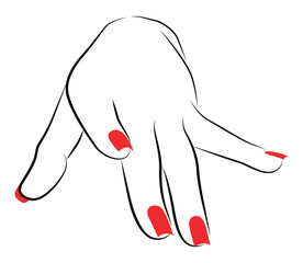 Female Palm with Red Manicure