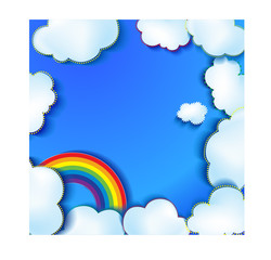 Background with rainbow  and clouds