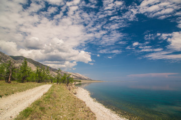 Shore of Lake Baikal in summer