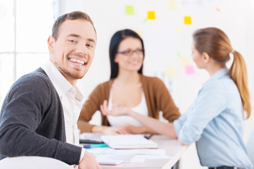 Fototapeta premium Confident in his team.