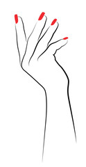 Female Palm with Red Manicure