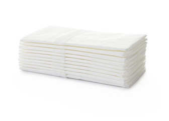 tissue paper stack on white background with clipping path